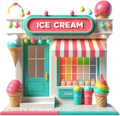 ice cream shops layout and design